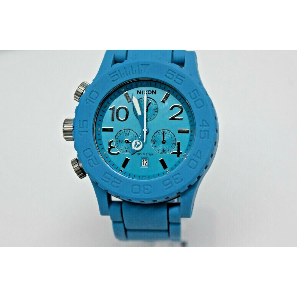 Nixon 42-20 Blue Rubber Chronograph Lefty A309 917-00 Watch