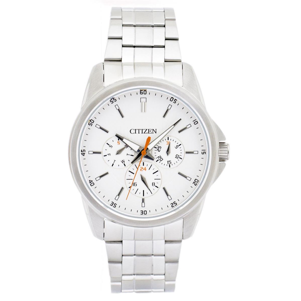Citizen AG8340-58A Men`s Dress Chronograph Beige Dial Quartz Silver Steel Watch