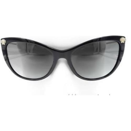 Versace Cat Eye Black Polished Gray Gradient Sunglasses VE4345BA GB1/11 57