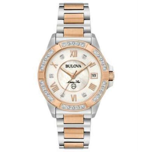 Bulova Marine Star Diamond Mother of Pearl Dial Steel Women`s Watch 98R234 - Mother of Pearl Face, Mother of Pearl Dial, Two-Tone Band
