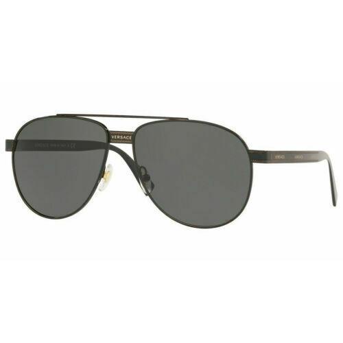 Versace Sunglasses VE 2209 100987 Black Frame / Gray Lens For Men Women