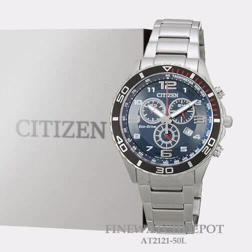 Citizen Eco-drive Men`s Stainless Steel Chronograph Watch AT2121-50L