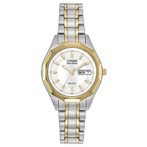 Citizen Eco-drive Corso Quartz Women`s Watch Stainless St Two Tone EW3144-51A