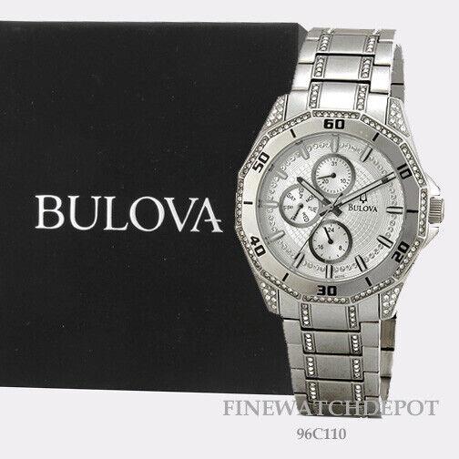 Bulova Men`s Stainless Steel Chronograph Silver Dial Watch 96C110 - Dial: Silver