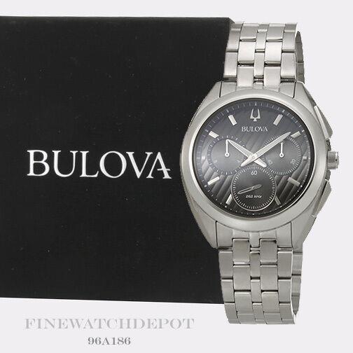 Bulova Men`s Chronograph Curv Stainless Steel Bracelet Watch 96A186