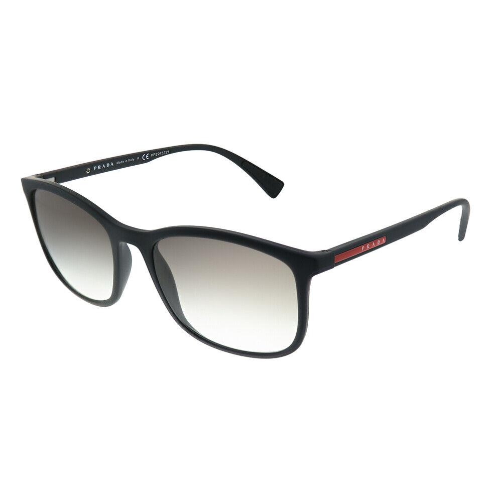 Prada Linea Rossa PS 01TS DG00A7 Black Rubber Sunglasses Grey Gradient Lens