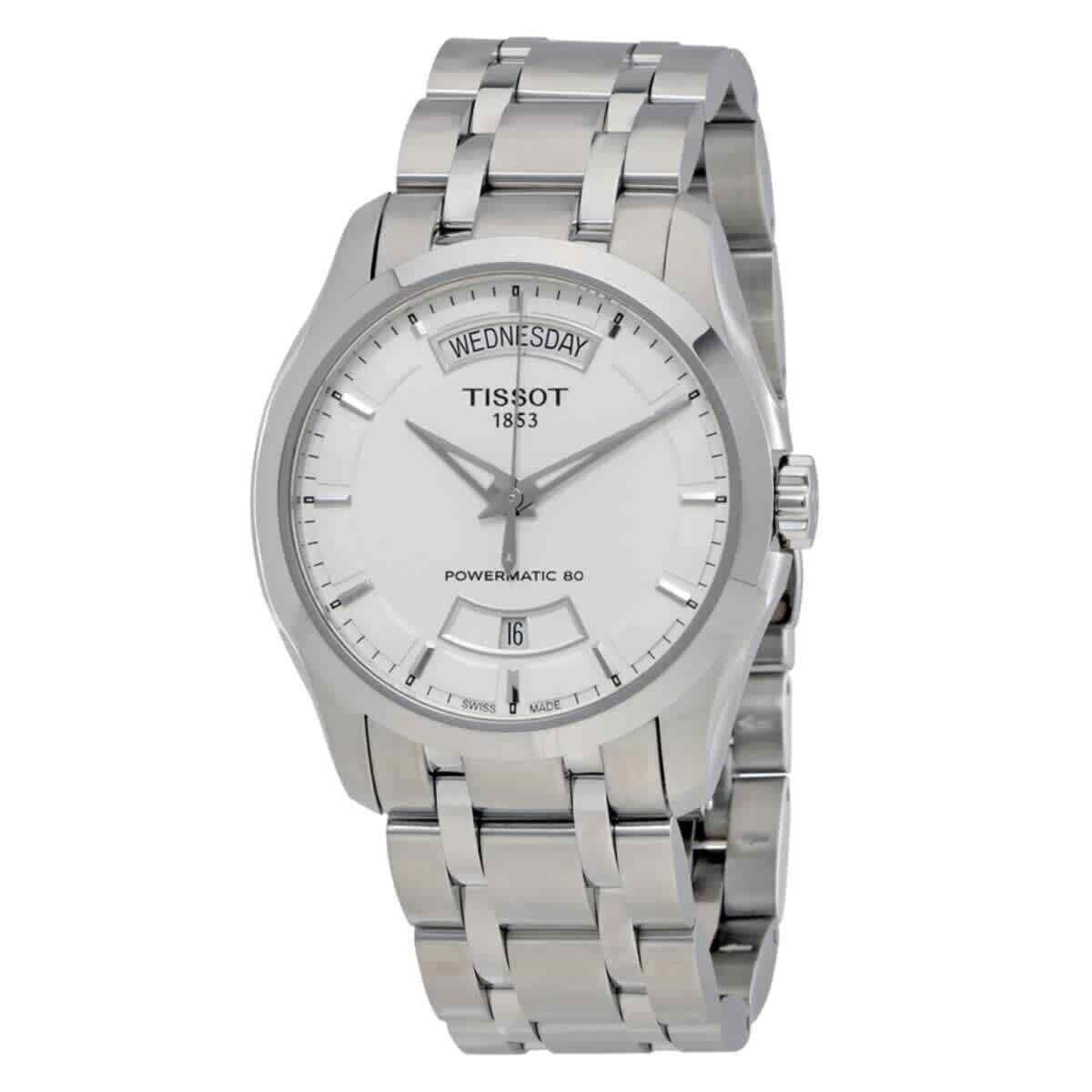 Tissot Couturier Automatic Silver Dial Watch T0354071103101 - Dial: Silver, Band: Silver, Bezel: Silver