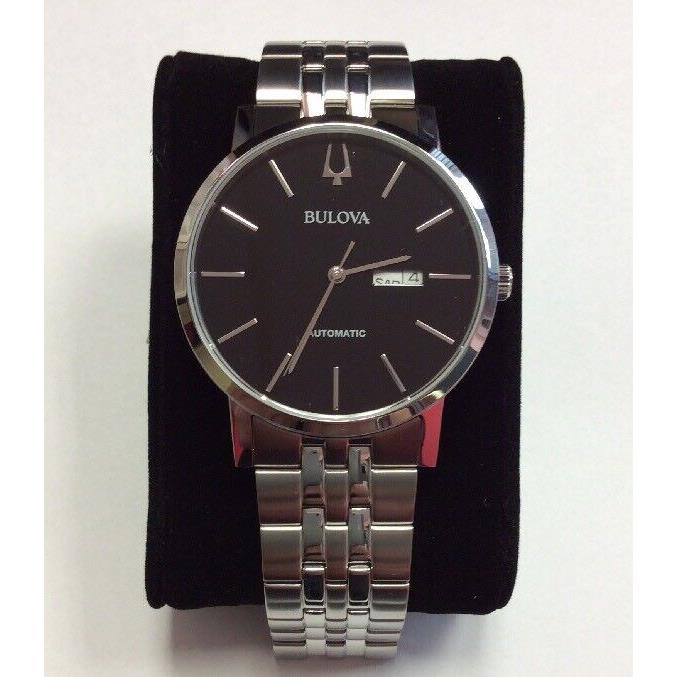 Bulova Mens Classic Collection Stainless Steel Black Dial Automatic Watch 96C132