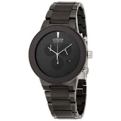 Citizen Axiom Eco-drive Chronograph Black Dial Watch AT2245-57E
