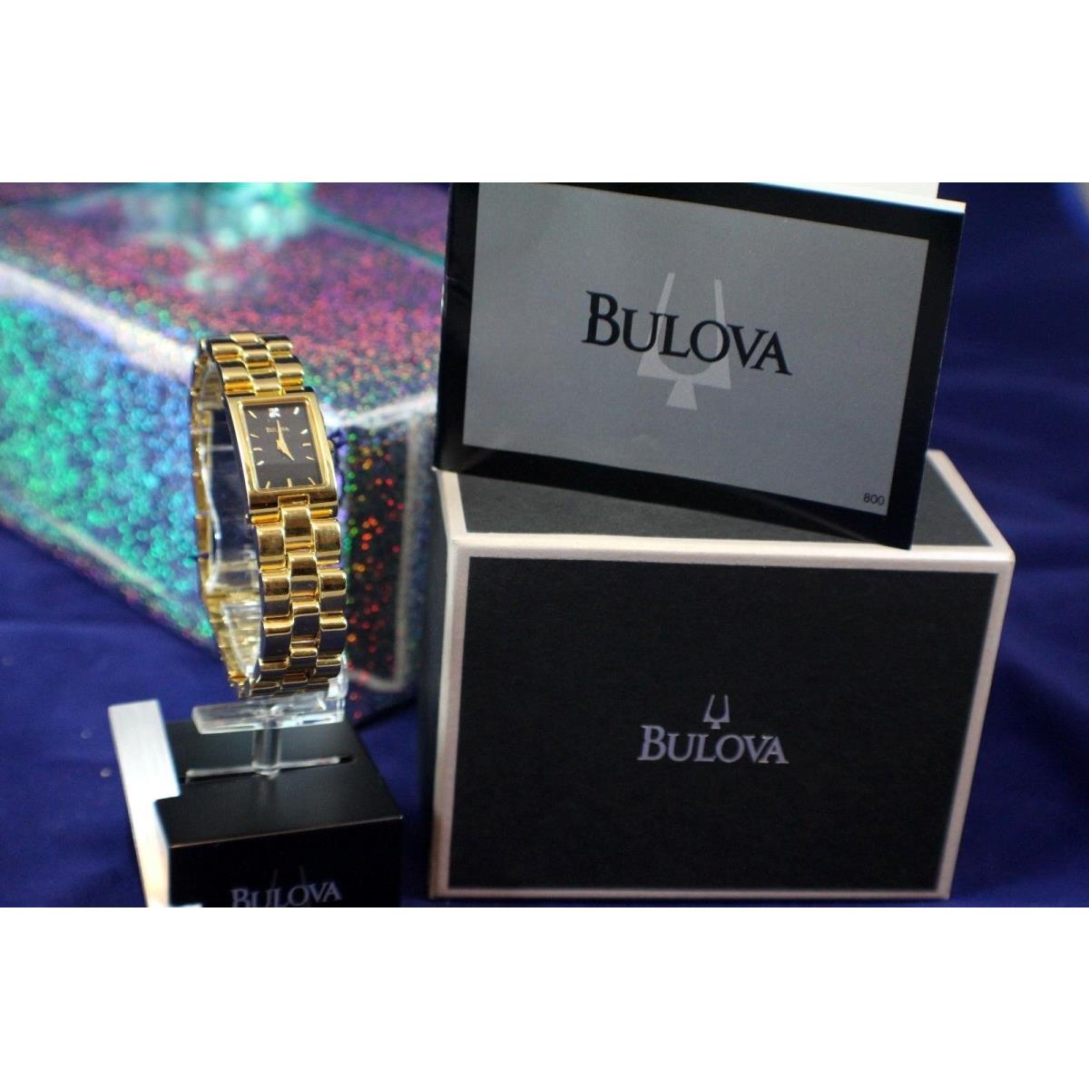 Bulova 97S64 Gold Tone Ladies SS Braclet 1 Diamond Dial