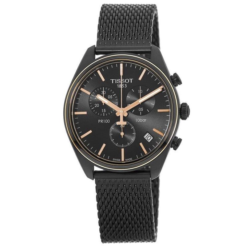 Tissot PR 100 Chronograph Black Steel Men`s Watch T101.417.23.061.00