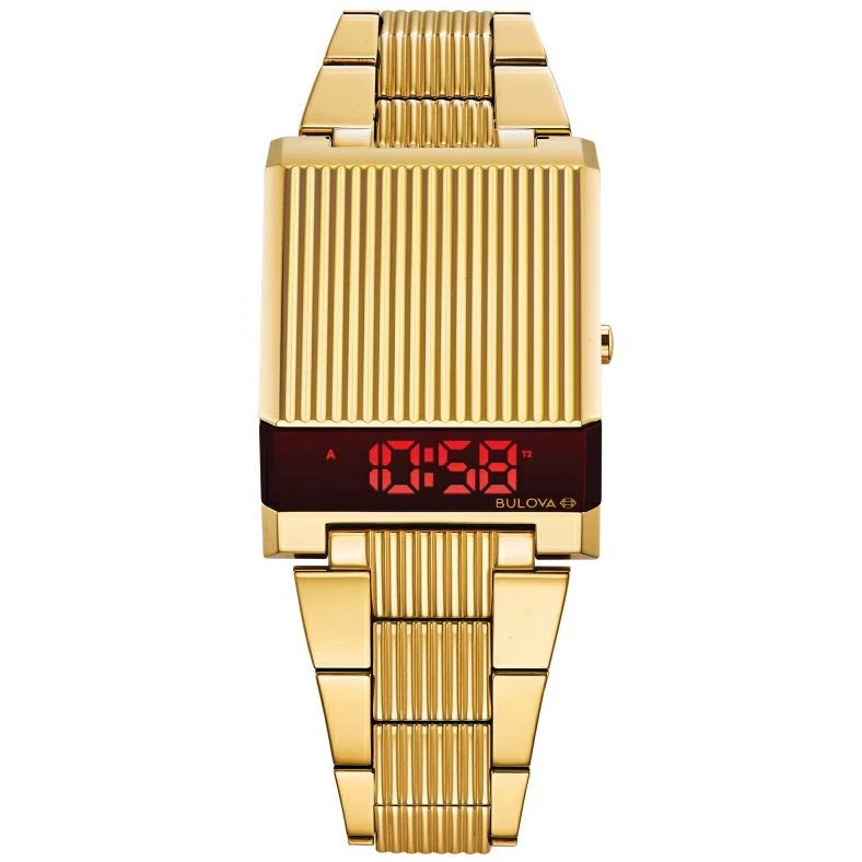 Bulova Computron Gold Tone Archive Series Led Watch 97C110