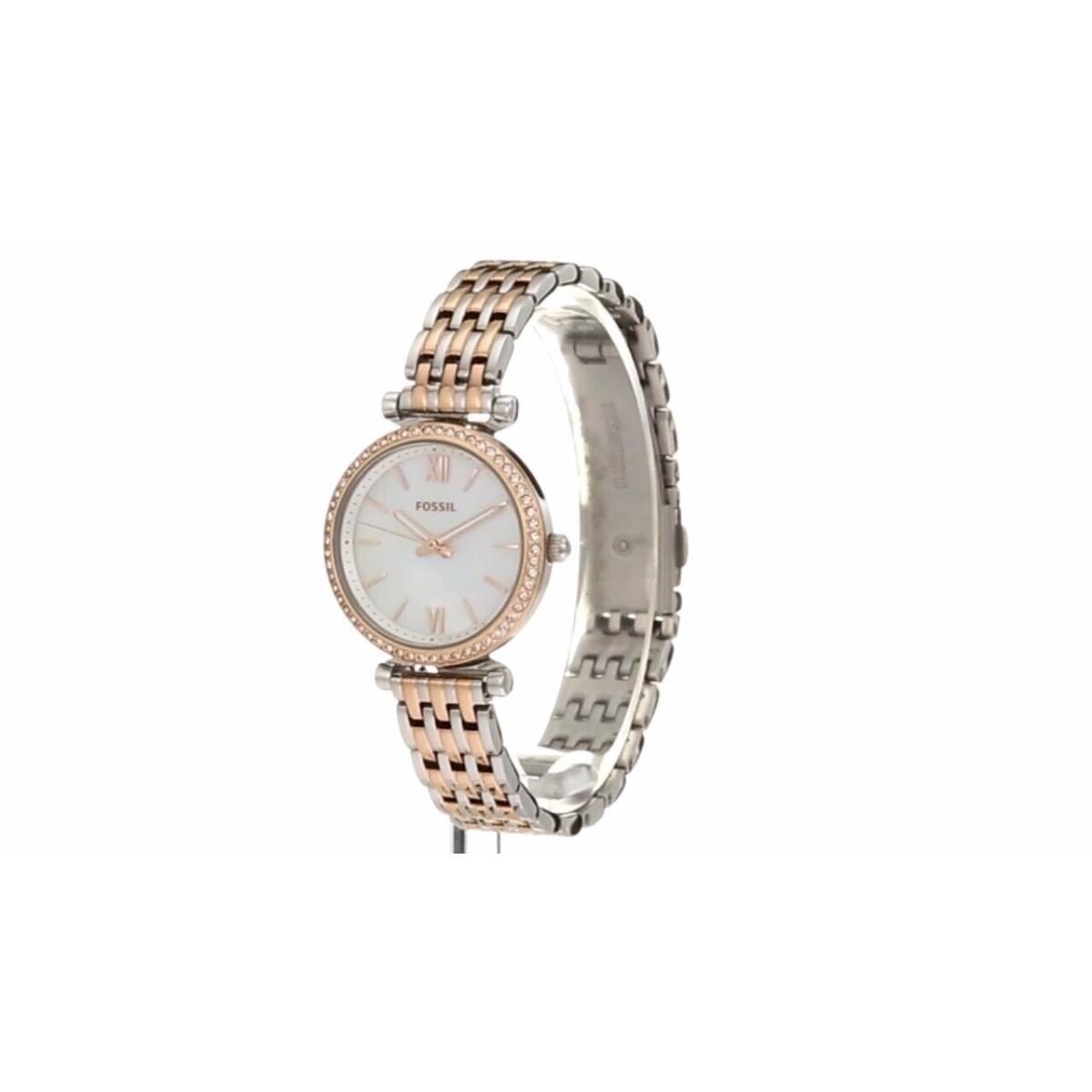 Fossil Women`s Carlie Mini Three-hand Two-tone Stainless Steel Watch ES4649
