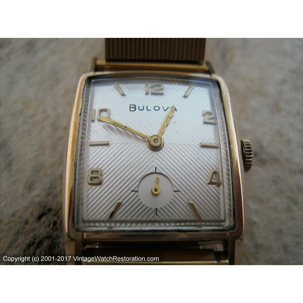 Bulova Textured Quadrant Dial in Rectangular Case Manual 25x34.5mm