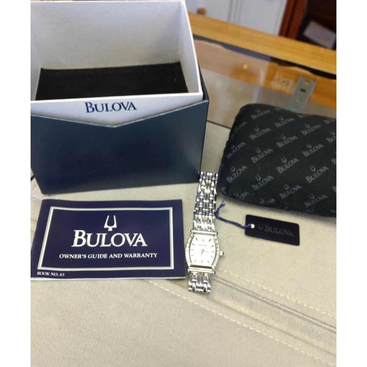 Bulova 96R39 16 Diamond Ladies Watch Stainless Steel Mop Dial Retail