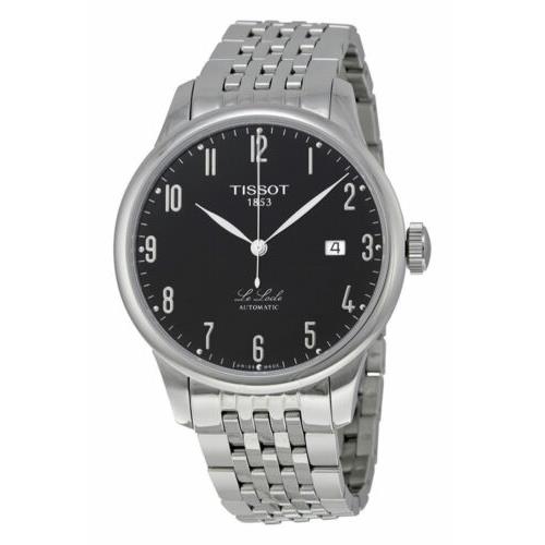 Tissot Le Locle Stainless Steel Automatic Black Dial Date Mens Watch T41148352 - Black Dial, Silver Band