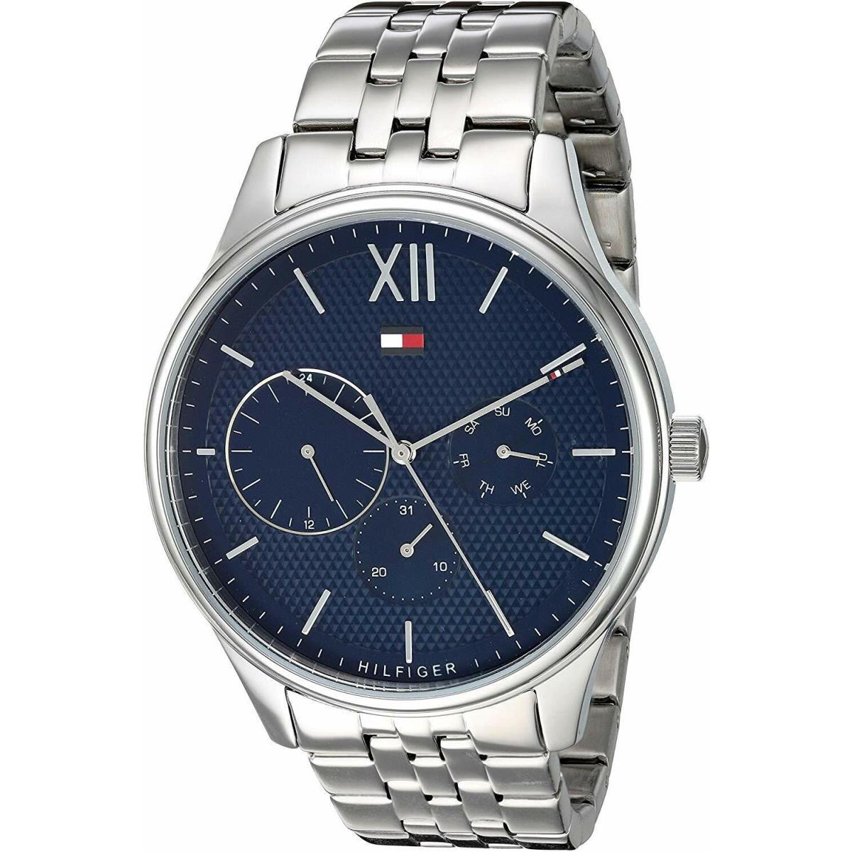 Tommy Hilfiger Men`s Blue Dial Silver Bracelet Watch 1791416