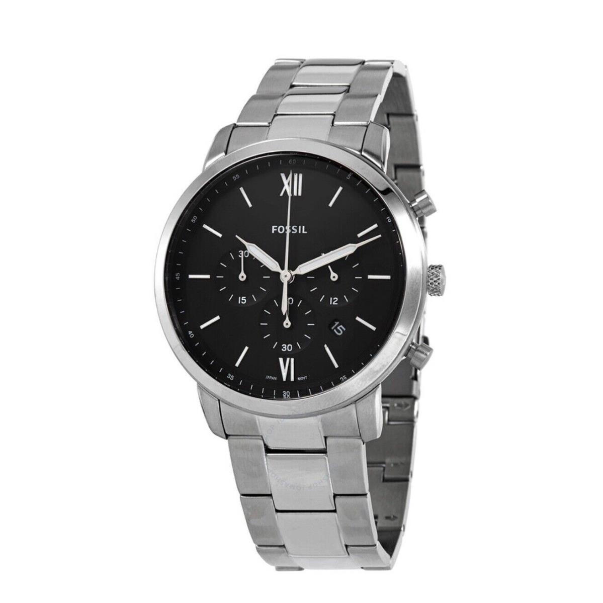 Fossil Neutra Chronograph Quartz Black Dial Men`s Watch FS5384 - Dial: Black, Band: Silver