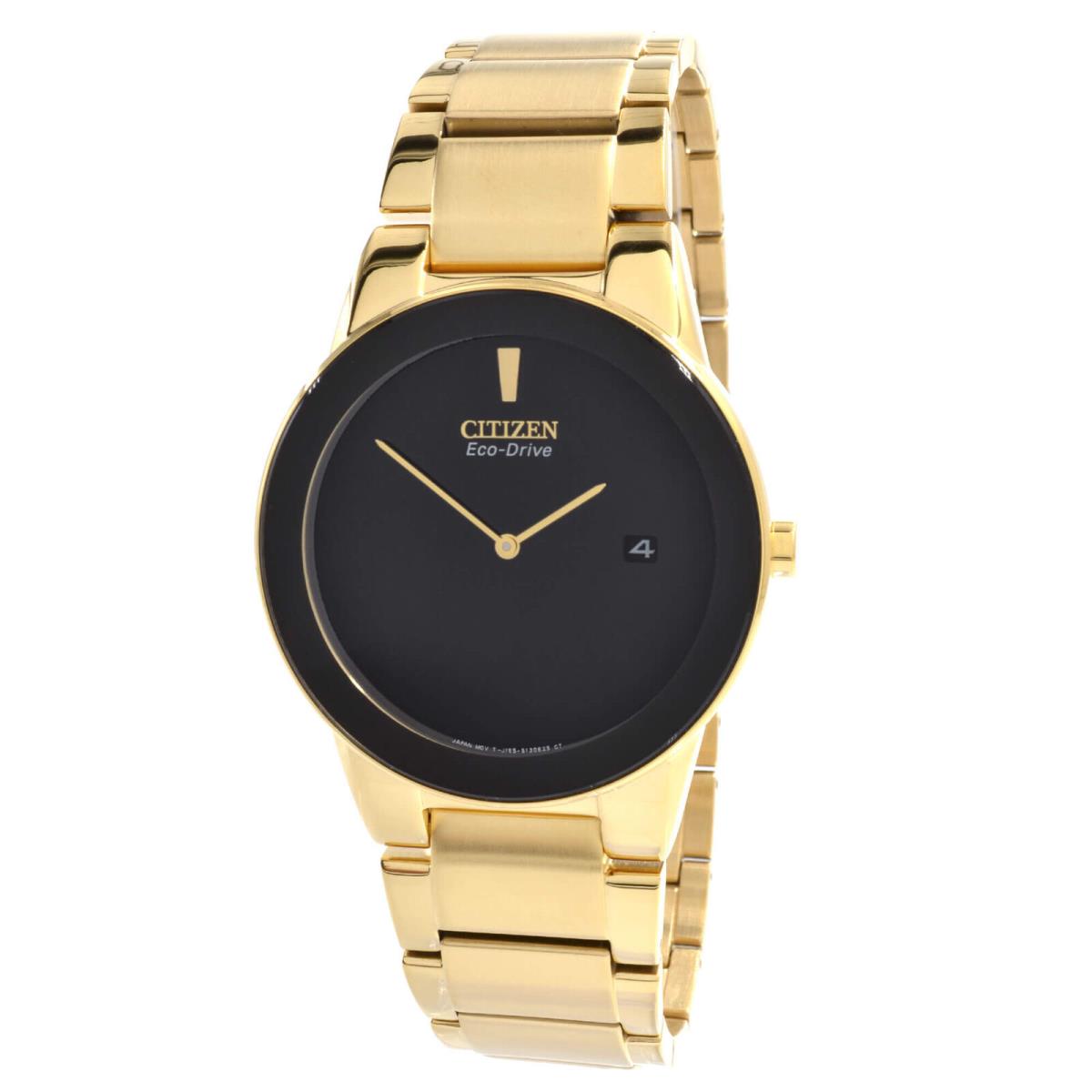 Citizen Men`s Axiom Eco-drive Gold Tone Bracelet Dress Watch AU1062-56E