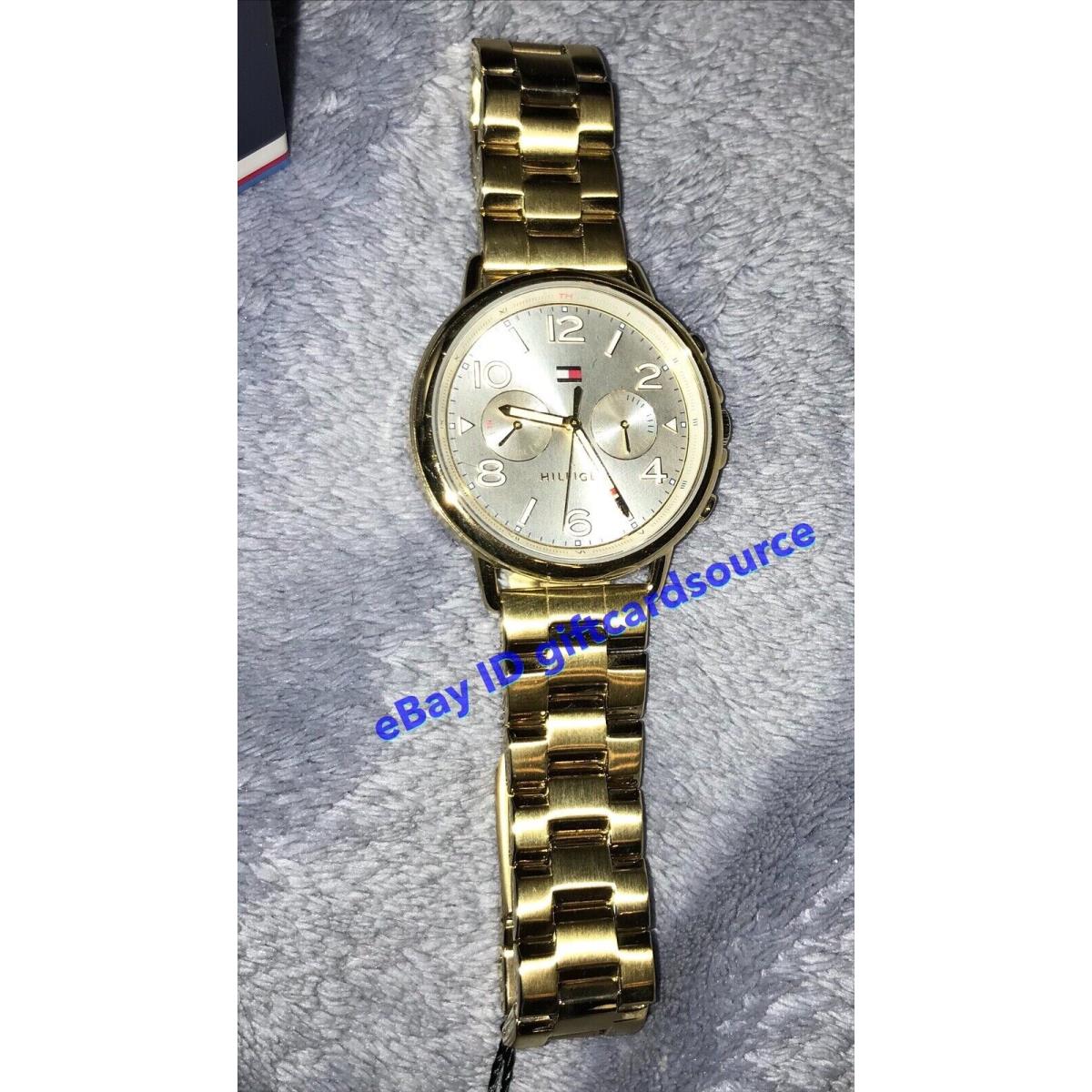 Tommy Hilfiger Women`s Silver Chronograph Gold-tone Watch 1781732