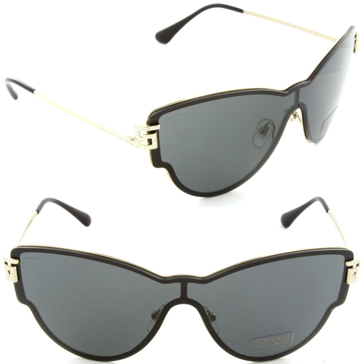 Versace VE 2172B 1252/87 Cat Eye Sunglasses Pale Gold/grey Lens