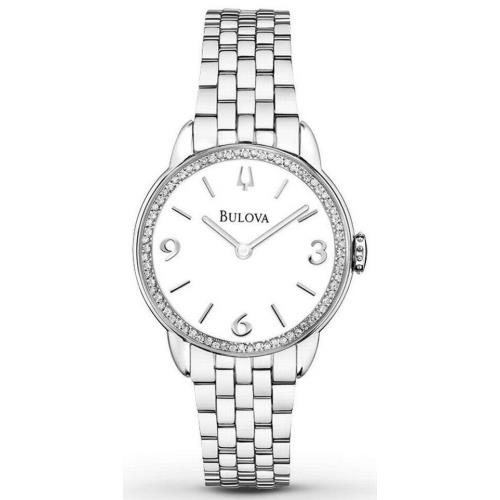 Bulova 96R181 Diamond Gallery Stainless Steel White Dial Ladies Watch