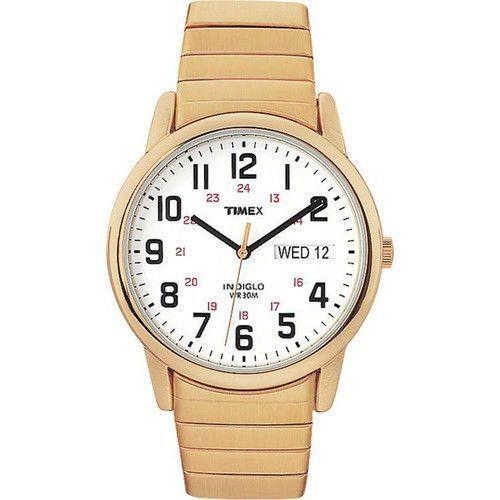 Timex T20471 Easy Reader Men`s Goldtone Expansion Indiglo Day/date