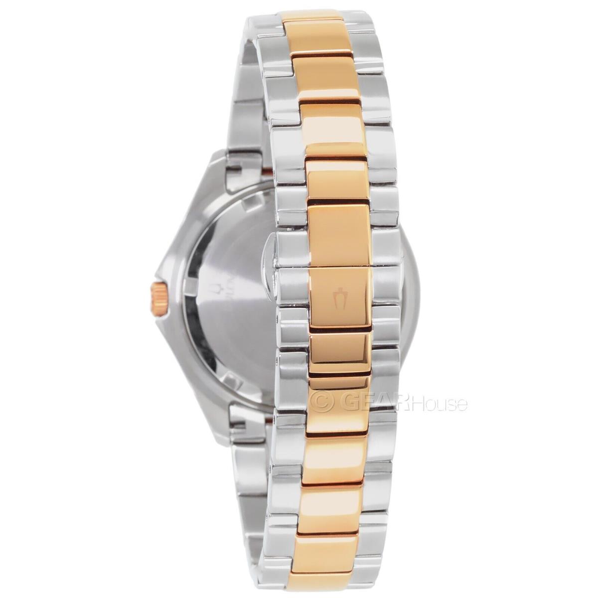 Bulova Precisionist Womens Two-tone Watch Stainless Steel Band Rose Gold Silver