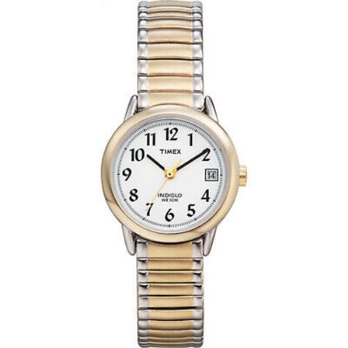 Timex Women`s Two-tone Case Expansion Band Date Easy Reader Watch T2H491