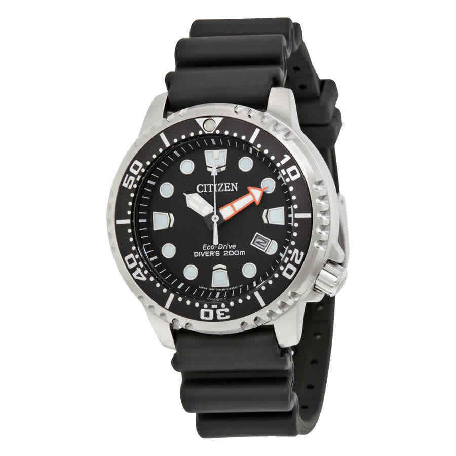 Citizen Promaster Diver 200 Meters Eco-drive Black Dial Men`s Watch BN0150-28E - Dial: Silver, Black, Band: White, Black, Bezel: Black