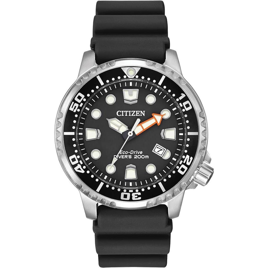 Citizen BN0150-28E Promaster Diver Men`s Watch - Black - Dial: Silver, Black, Band: White, Black, Bezel: Black