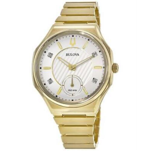 Bulova Curv Gold Pvd Steel Women`s Watch 97P136