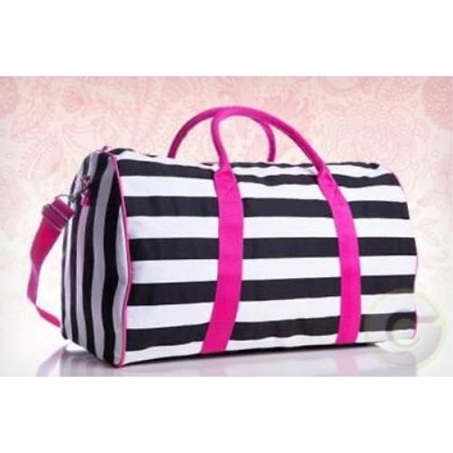 Victorias Secret Signature Lg Striped Weekender Getaway Duffle Bag