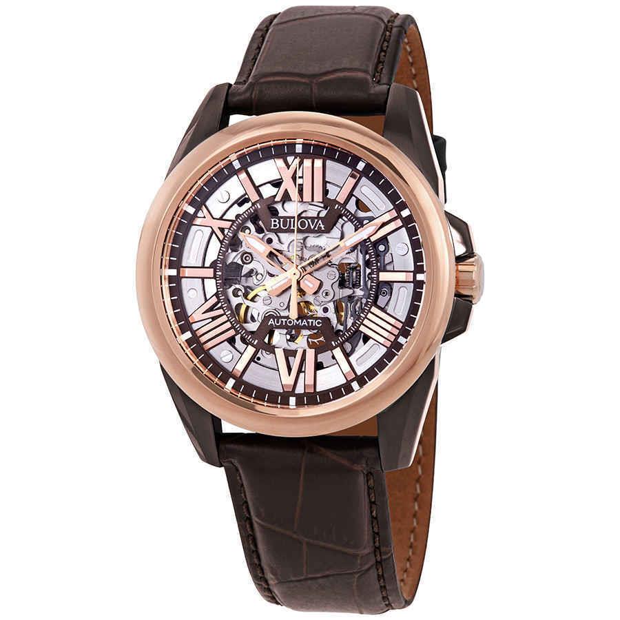 Bulova Classic Automatic Skeleton Dial Men`s Watch 98A165