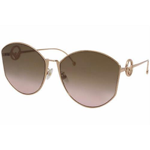Fendi 0335/F/S DDBM2 Sunglasses Women`s Gold Copper/brown Gradient Lenses 63mm
