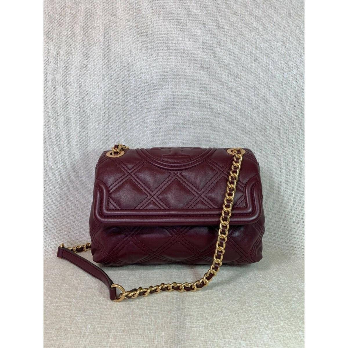 Tory Burch Claret Soft Fleming Small Convertible Shoulder Bag