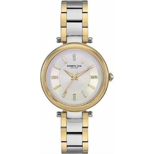 Women`s Kenneth Cole Two Tone Crystalized Dial Watch KC50961003