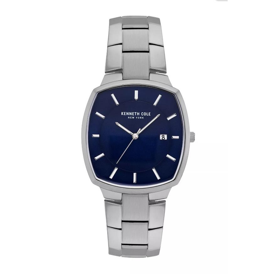 Men`s Kenneth Cole Classic Stainless Steel Band Blue Dial Watch KC50892001