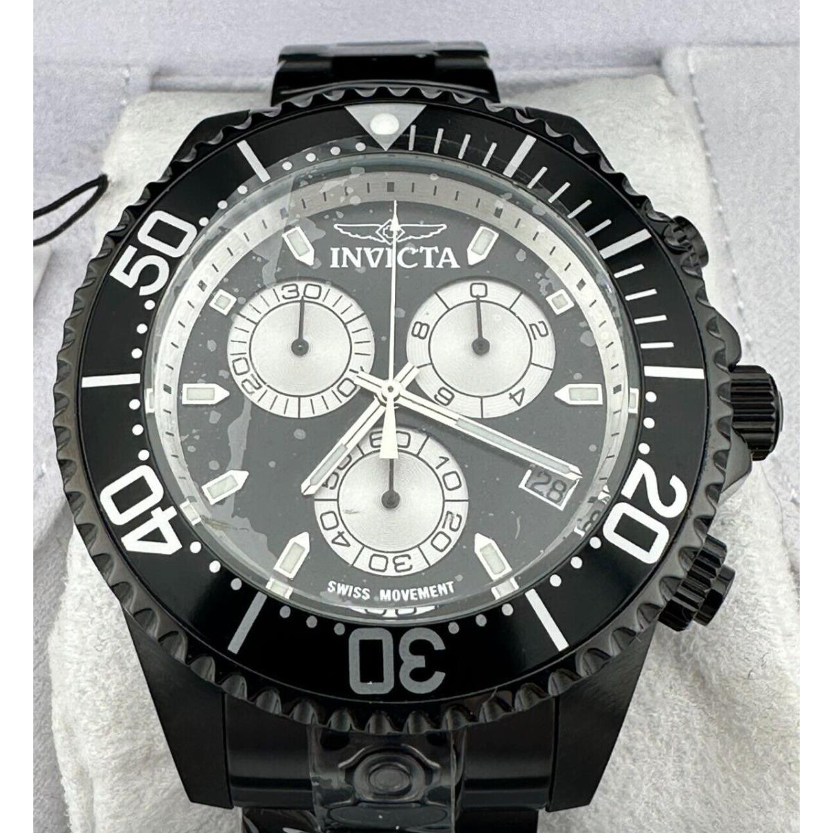 Invicta Pro Diver Men`s Black Quartz Chronograph Date Wristwatch - 26852