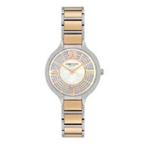 Women`s Kenneth Cole KC51054004 Two Tone Crystal Gold Mother of Pearl Watch