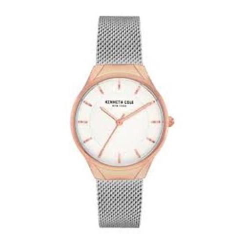 Kenneth Cole KC50962003 York Women`s Stainless Steel Mesh White Dial Watch