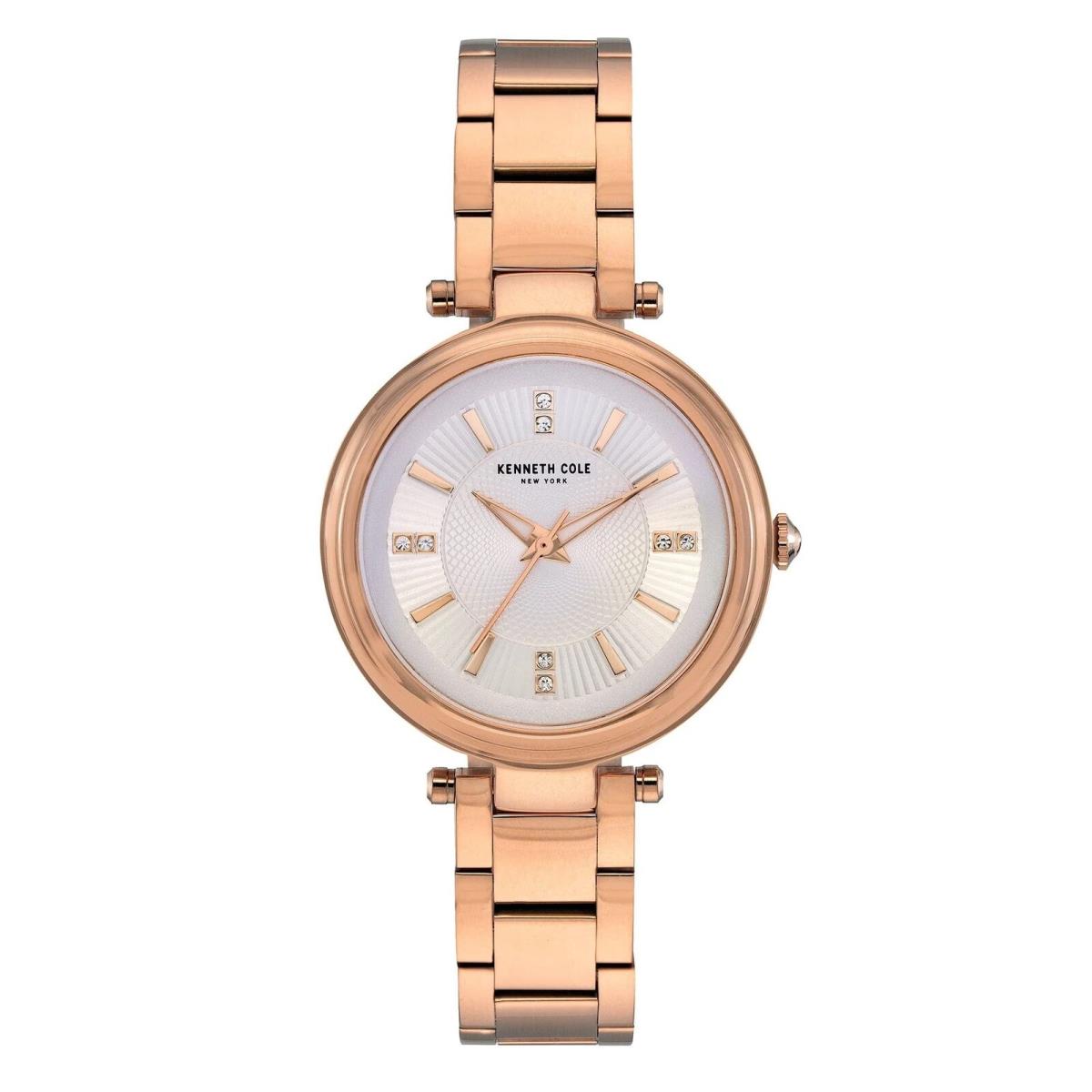 Kenneth Cole Women`s Classic Link Crystal KC50961001 Rose-gold Stainless-steel