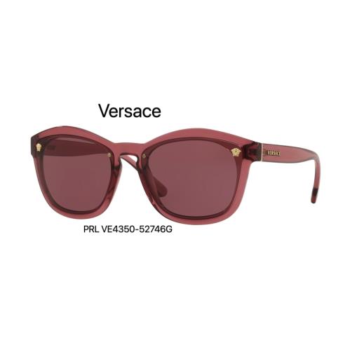 Versace VE4350-52746G Transparent Dark Violet Women`s Sunglasses 57mm