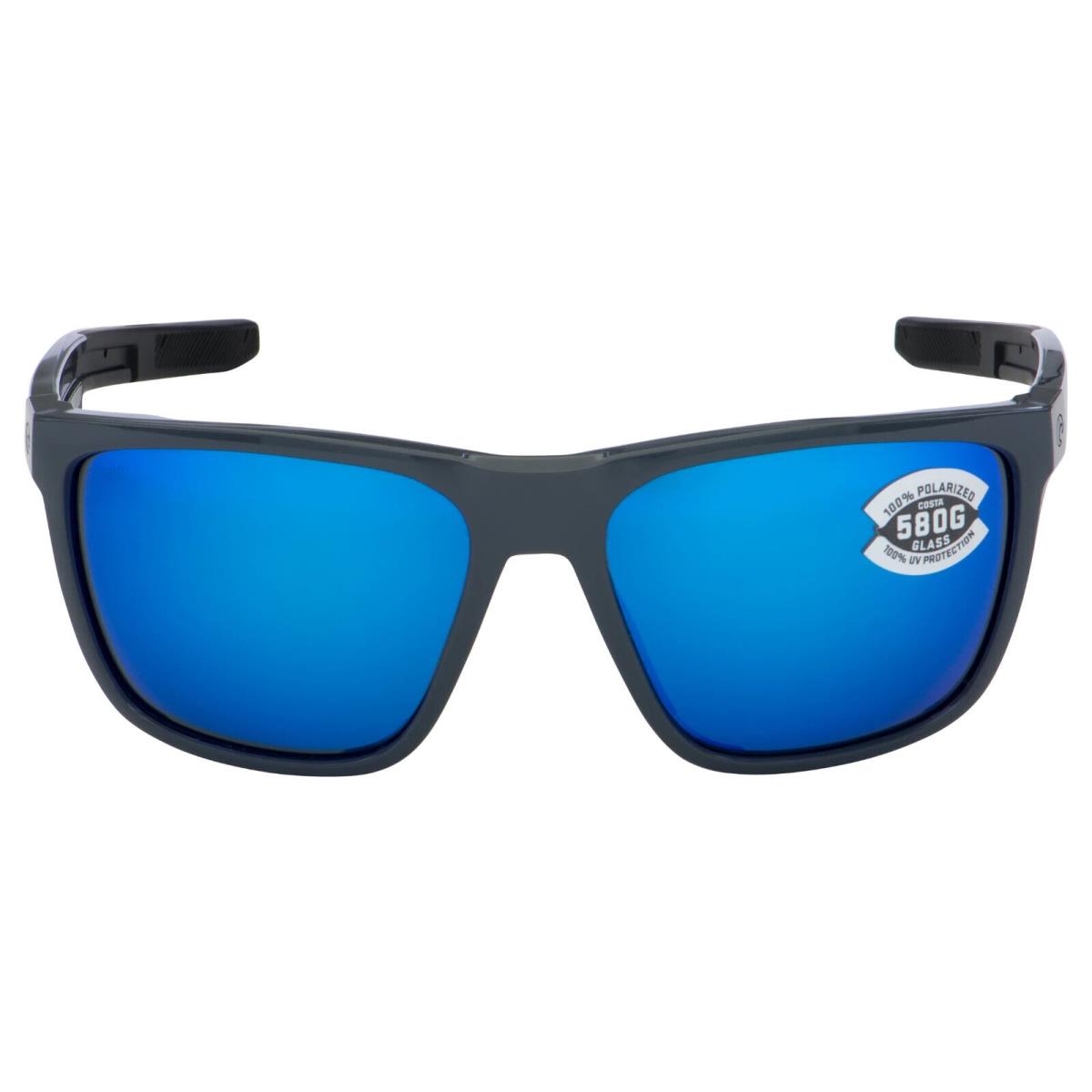 Costa Del Mar Frg 298 Obmglp Ferg Shiny Gray Sunglasses Blue Mirror 580G Lens - Frame: Gray, Lens: Blue
