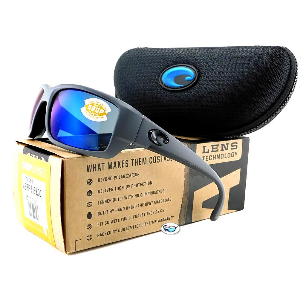 Costa Del Mar Fantail Polarized Sunglasses Matte Gray / 580P Blue Mirror Lens