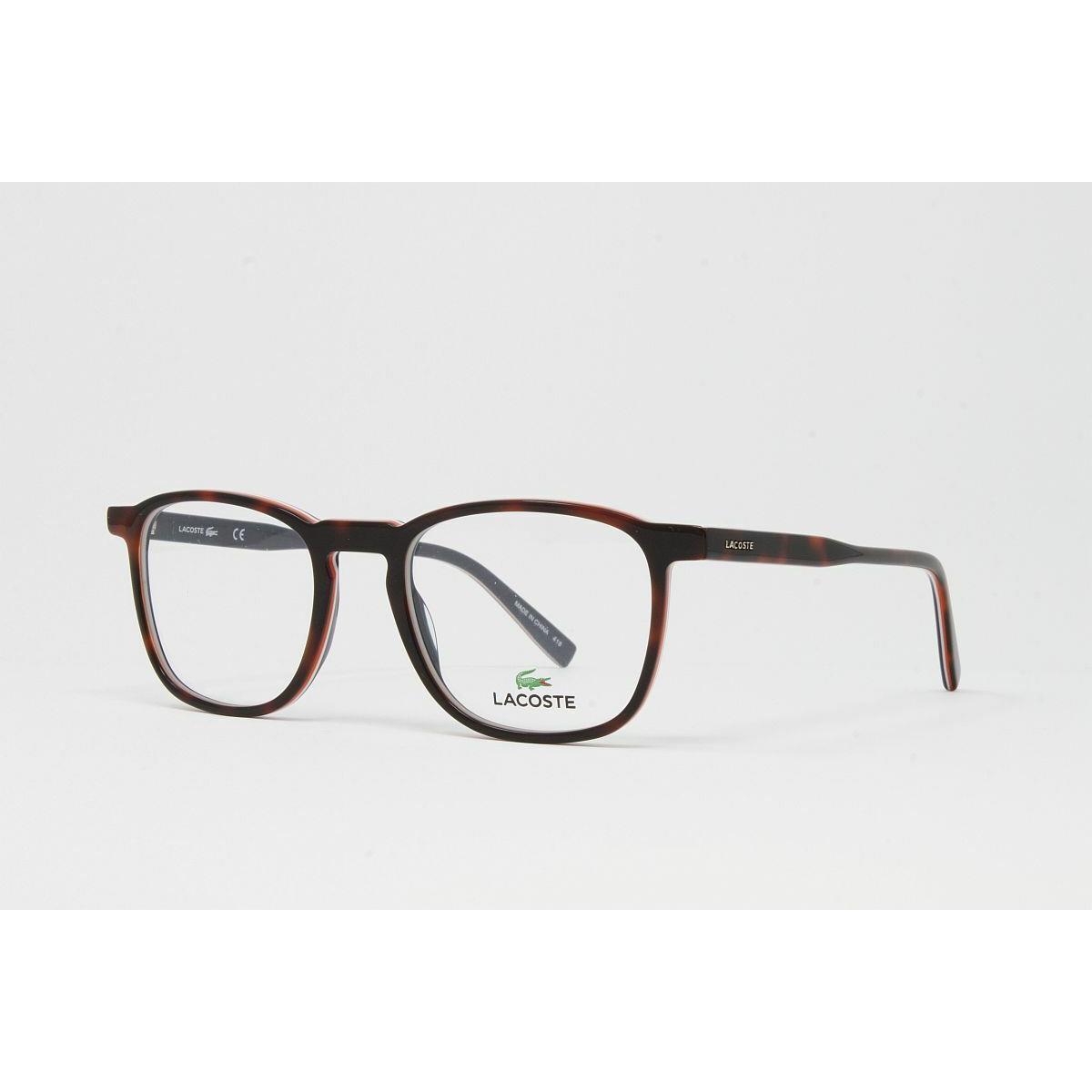 Lacoste Unisex Square Eyeglasses L2845 214 Havana Orange White Blue 50mm