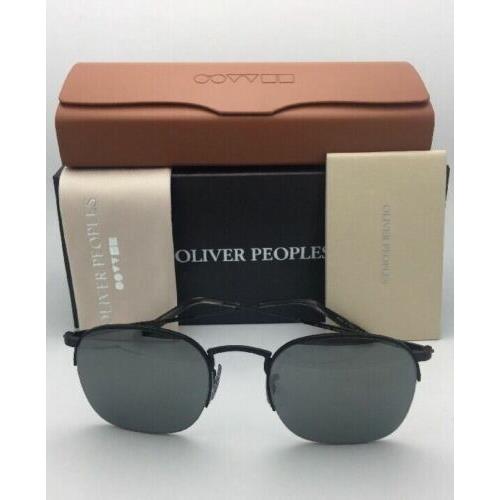 Oliver Peoples sunglasses RICKMAN - Matte Black Frame, Grey w/ Silver Mirror Lens