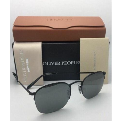 Oliver Peoples sunglasses RICKMAN - Matte Black Frame, Grey w/ Silver Mirror Lens