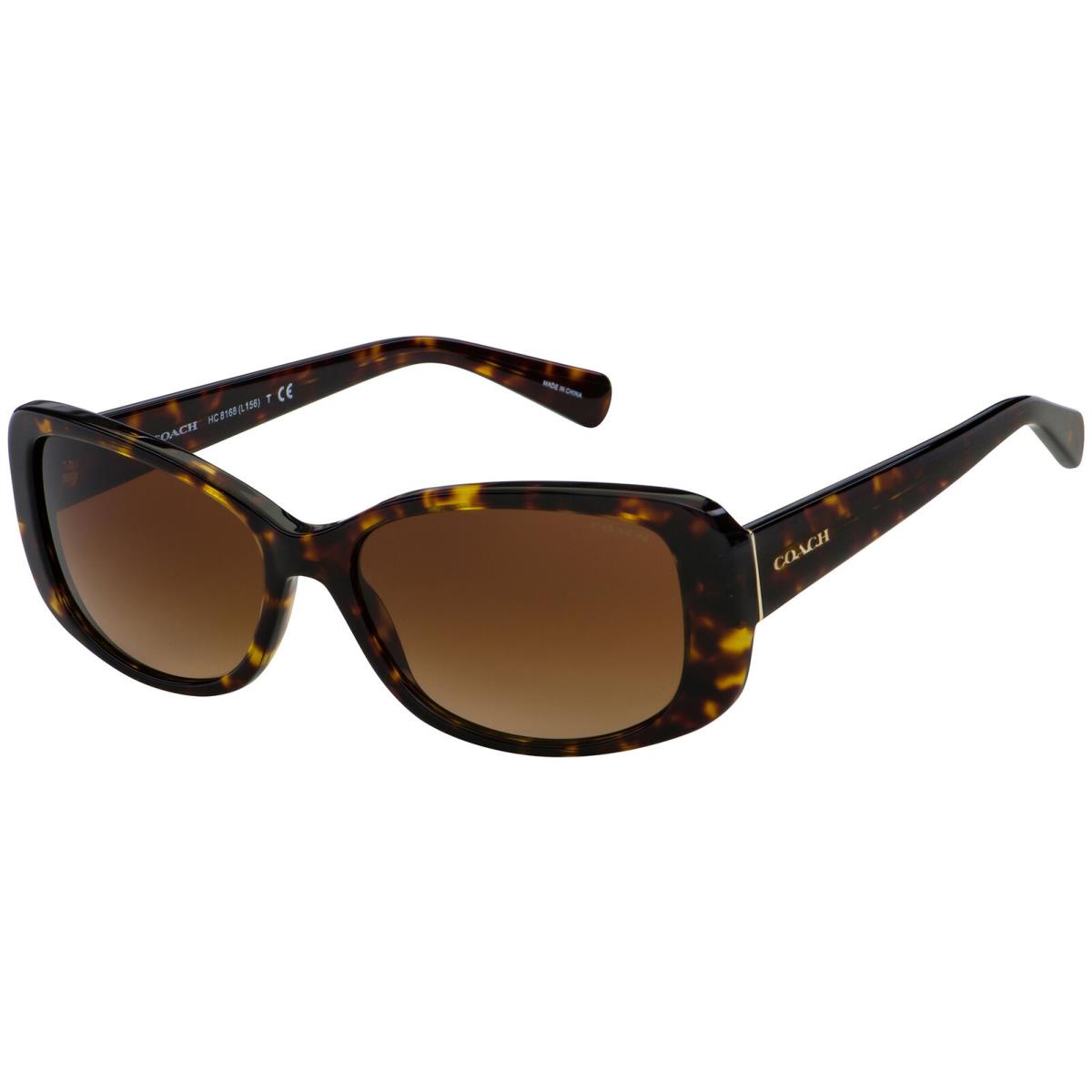 Coach Women`s Dark Tortoise Rectangular Sunglasses - HC8168 512013 56