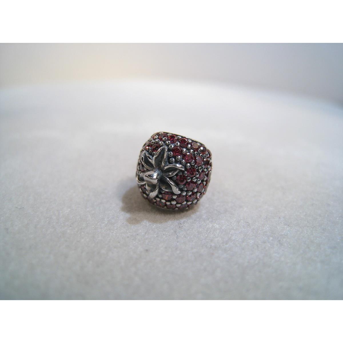 Pandora Silver Charm Pave Strawberry Red CZ 791899CZR